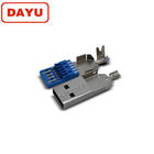 High Current Usb Male Male Connector Iron Shell PCB Jack With Housing