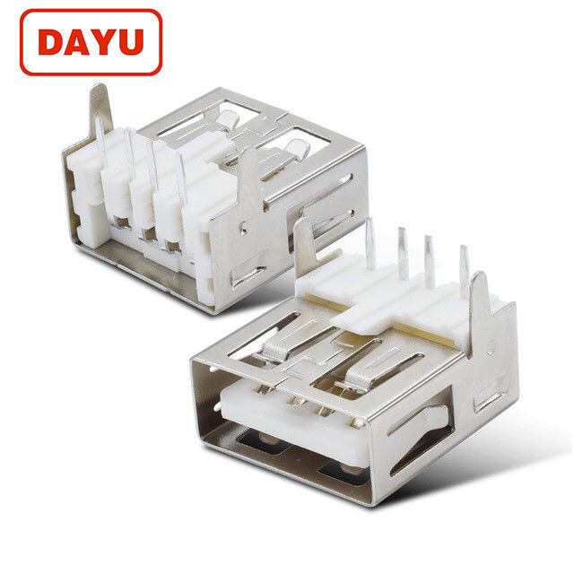 4 Pin Iron Case USB A Female Connector For Pcb Mini USB AF Connector