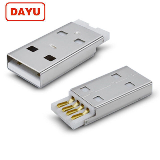 4 Pin Usb Type A Male Connector , Usb Male Solder Connector 27mm Long Body
