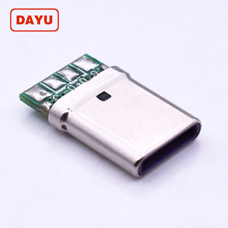 Silver Type C Charger Connector , 4 Pin Usb Connector For Cellphone And Computer
