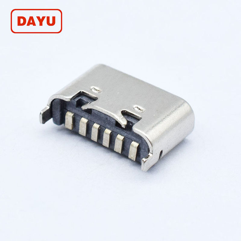 6 Pin USB C Female Connector Plug Jack With Charge / Data Function