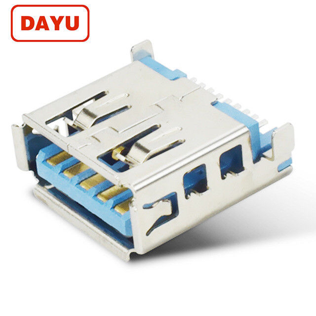 9 Pin DIP Type USB A Female Connector With SMT Sinking PCB Socket