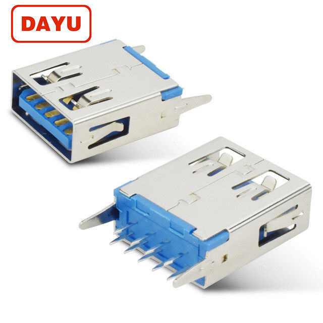 3.0 USB Male Female Connector , 9 Pin Double Female Usb Connector Vertical Socket