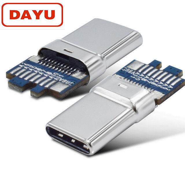 Durable 3.1 USB C Male Connector With Emark PCB Soldering Cable