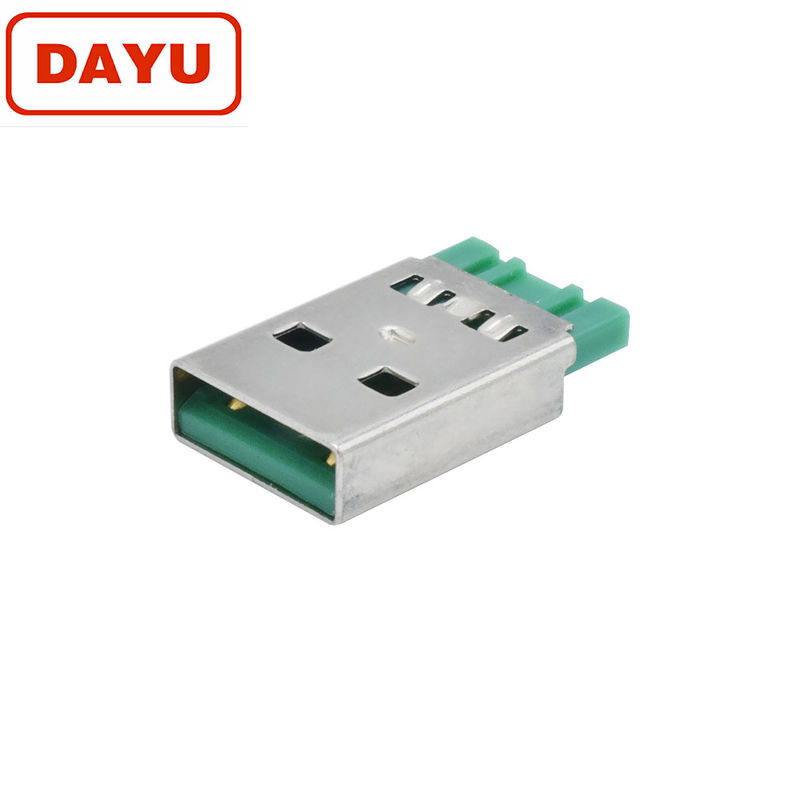 Quick Charging 4 Pin Connector , Usb Type A Male Connector For USB Cable